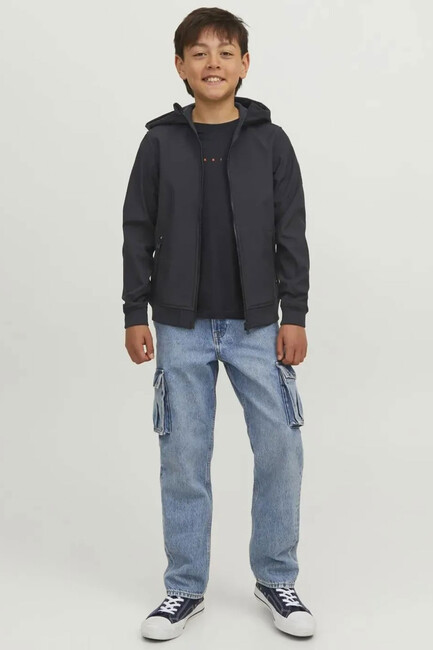 Jack & Jones - Çocuk Basic Softshell Kapüşonlu Ceket 12236738 Siyah (1)