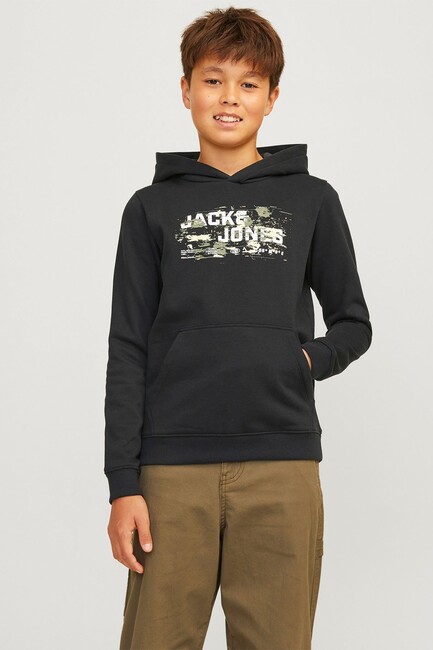 Jack & Jones - Çocuk Outdoor Logo Sweat Hood Sweat 12263378 Siyah 