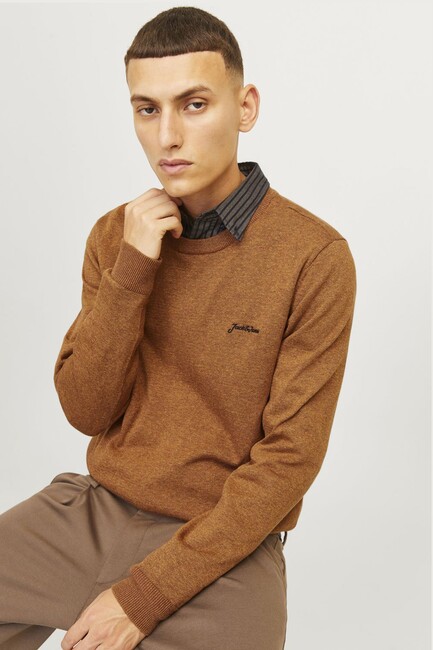 Jack & Jones - Erkek Brad Sweat 12258846 Camel 