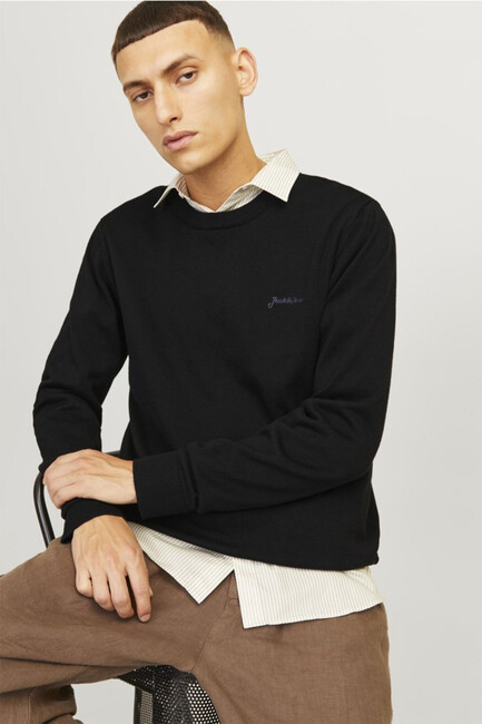 Jack & Jones - Erkek Brad Sweat 12258846 Siyah 