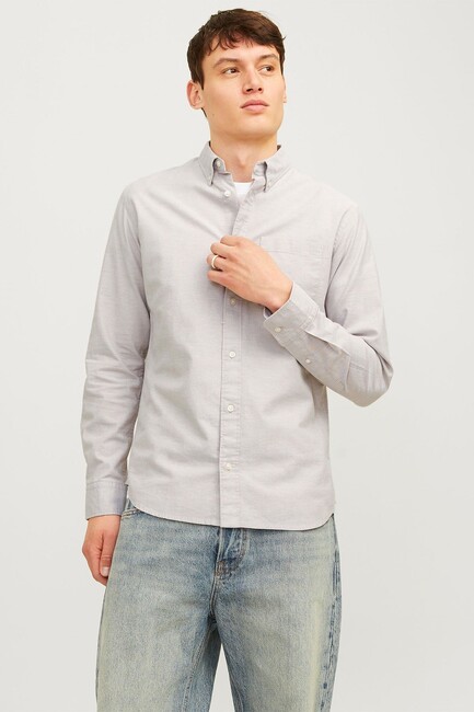 Jack & Jones - Erkek Brook Oxford Gömlek 12192150 Bej 