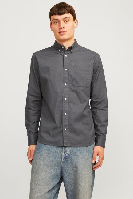 Jack & Jones - Erkek Brook Oxford Gömlek 12192150 Gri 