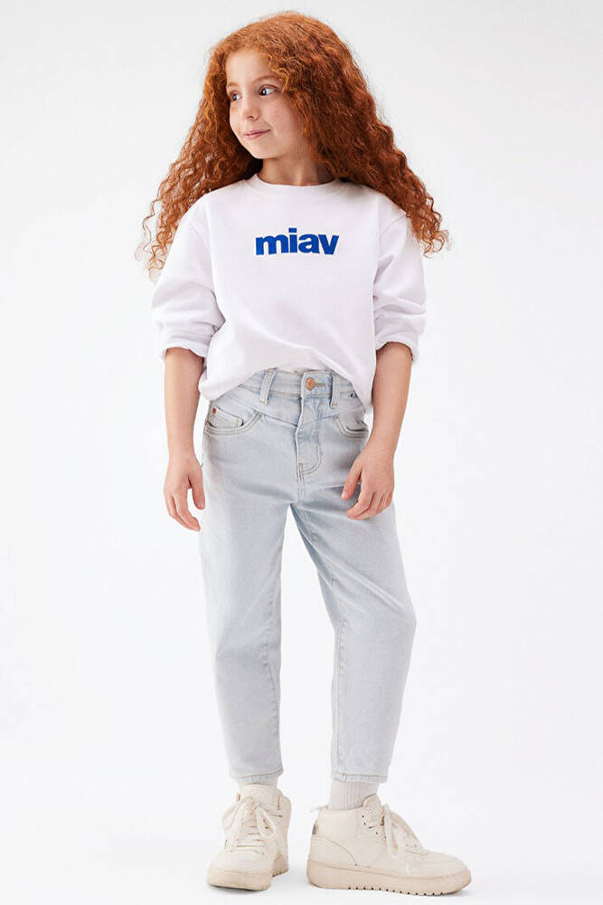 Erkek Çocuk Miav Baskılı Sweatshirt 6610031-620 Beyaz 