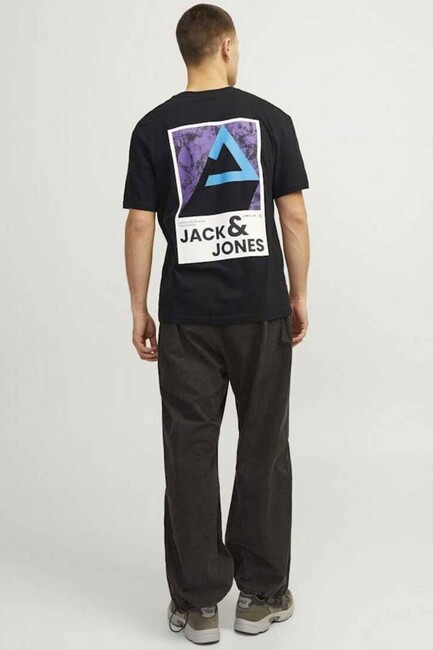 Jack & Jones - Erkek Colorful Tişört 12256682 Siyah (1)