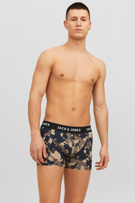 Jack & Jones - Erkek Renkli Logolu 3'lü Boxer Paketi 12237445 Haki (1)