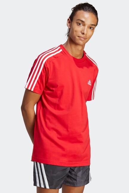 Adidas - Erkek Essentials Single Jersey 3S Tişört IC9339 Kırmızı 