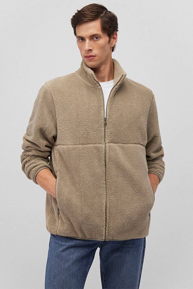 Erkek Fermuarlı Sweat 0S10222-70360 Bej 