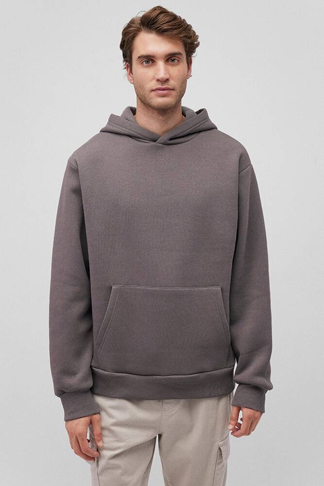 Erkek Kapüşonlu Sweat 0S10275-70096 Gri 