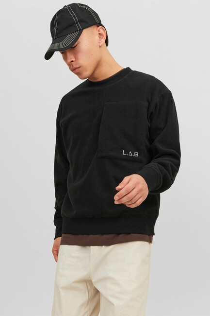 Jack & Jones - Erkek Lab Sweat 12241523 Siyah 