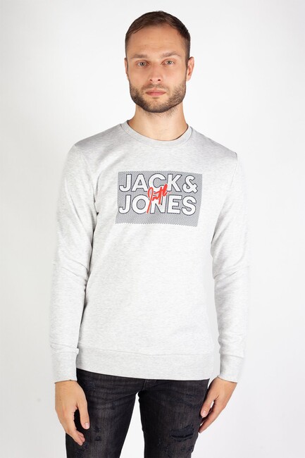 Jack & Jones - Erkek Marıus Sweat 12244822 Beyaz 