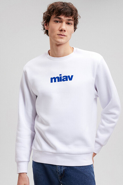 Mavi - Erkek Miav Baskılı Sweat 0610925-620 Beyaz 