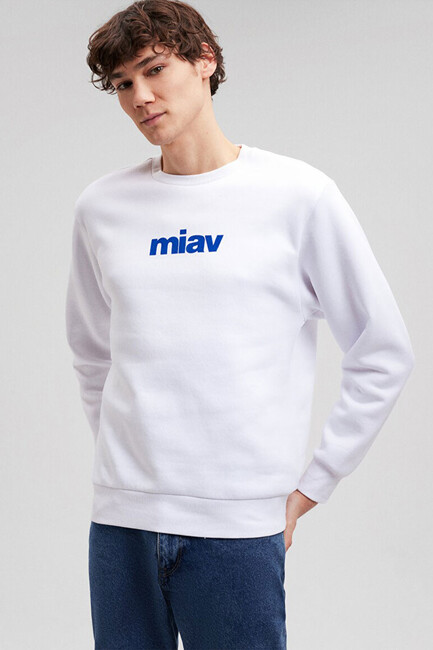 Mavi - Erkek Miav Baskılı Sweat 0610925-620 Beyaz (1)