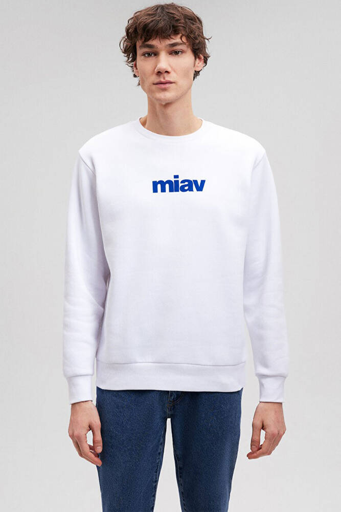 Erkek Miav Baskılı Sweat 0610925-620 Beyaz 