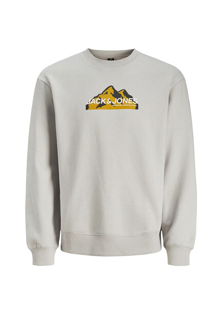 Jack & Jones - Erkek Mountaın Logo Sweat 12262094 Gri (1)