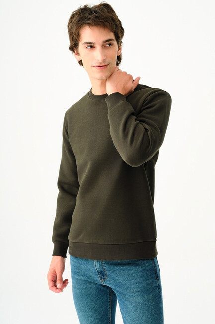 Erkek Regular Fit Sweatshirt LF2034185 Haki 