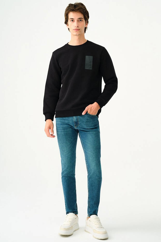 Erkek Regular Fit Sweatshirt LF2034185 Siyah 