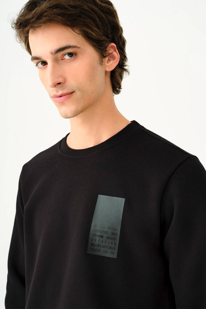 Erkek Regular Fit Sweatshirt LF2034185 Siyah 