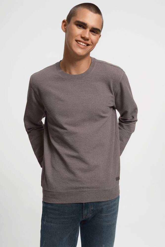 Erkek Regular Fit Sweatshirt LF2034193 Kahverengi 