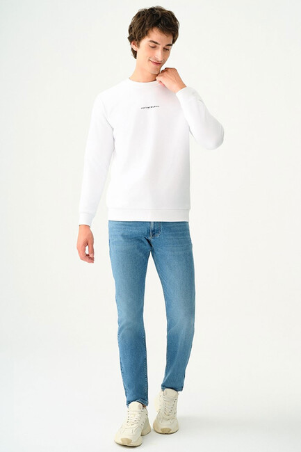 Loft - Erkek Regular Fit Sweatshirt LF2034268 Beyaz (1)