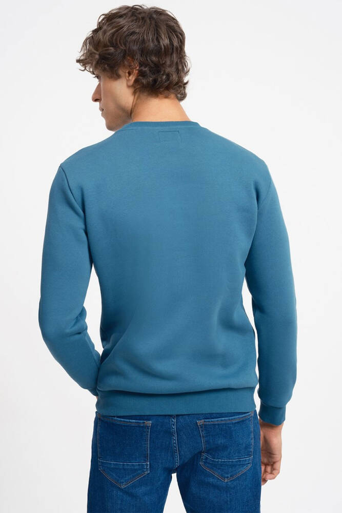 Erkek Regular Fit Sweatshirt LF2034268 Mavi 