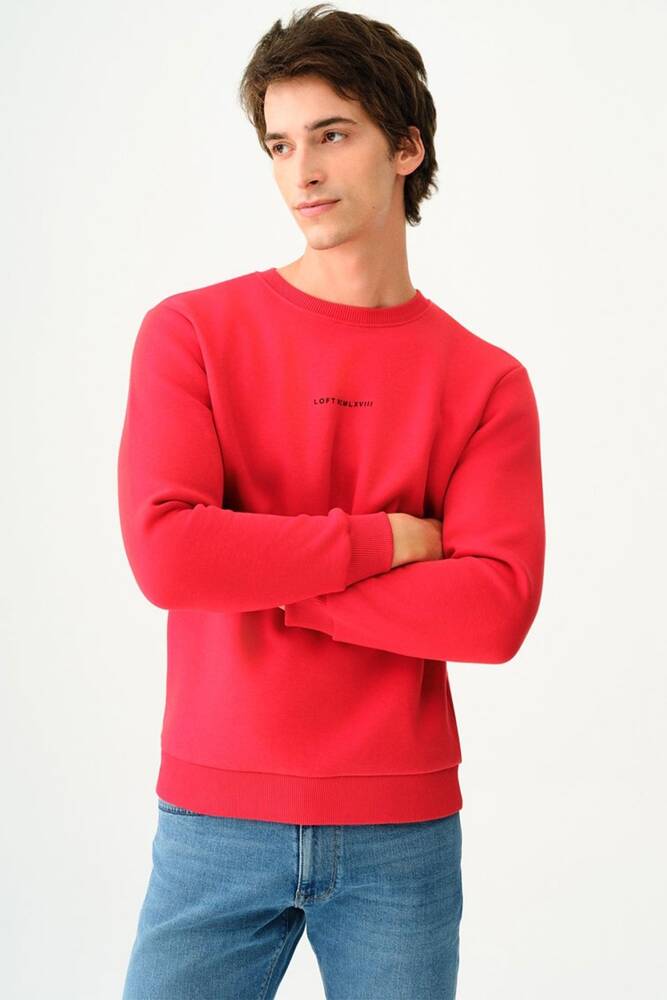 Erkek Regular Fit Sweatshirt LF2034268 Pembe 