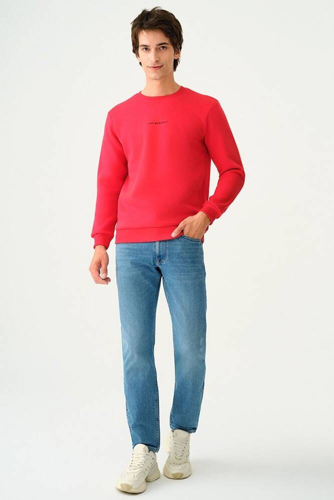 Erkek Regular Fit Sweatshirt LF2034268 Pembe 