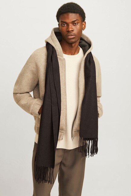 Jack & Jones - Erkek Solıd Woven Atkı 12140332 Kahve 