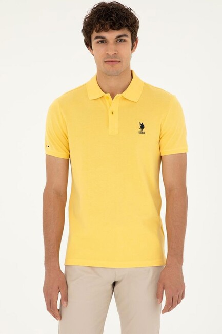 Us Polo Assn. - Erkek Polo Yaka Basic Tişört 000-1794860 Sarı 