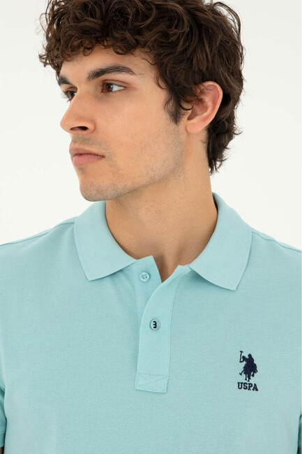 Us Polo Assn. - Erkek Polo Yaka Basic Tişört 000-1794860 Turkuaz (1)