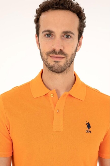 Us Polo Assn. - Erkek Polo Yaka Basic Tişört 000-1794860 Turuncu (1)