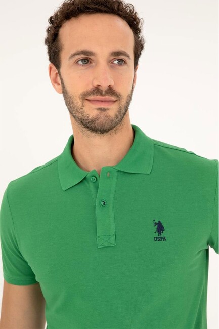 Us Polo Assn. - Erkek Polo Yaka Basic Tişört 000-1794860 Yeşil (1)