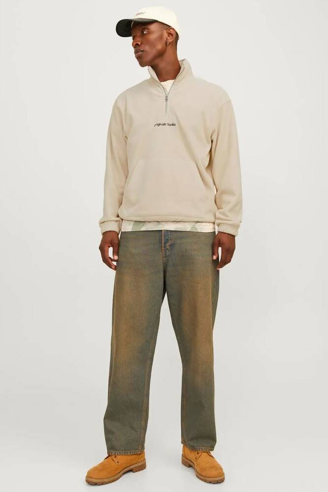 Erkek Vesterbro Fleece Quarter Sweat 12262981 Ekru 