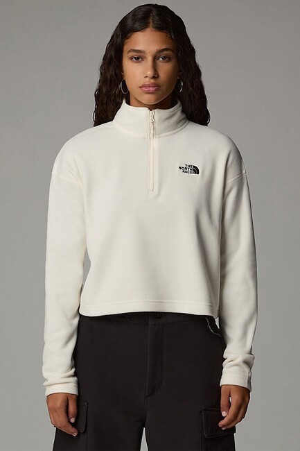 The North Face - Kadın 100 Glacıer Cropped 1/4 Ceket NF0A855N4HP1 Beyaz 