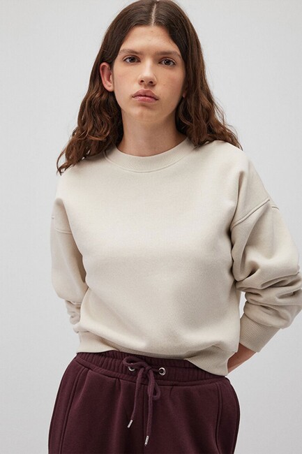 Mavi - Kadın Crop Sweat 1611147-70134 Bej 