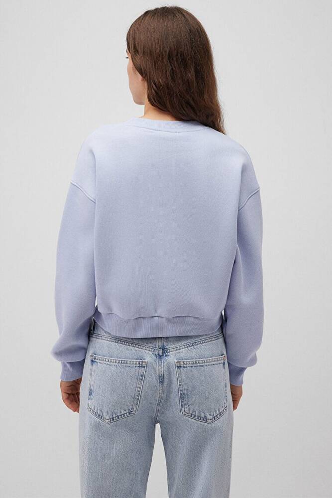 Kadın Crop Sweat 1611147-85385 Mavi 