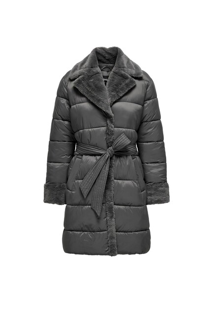 Kadın Cuba Faux Fur Puffer Kaban 15322452 Siyah - Thumbnail