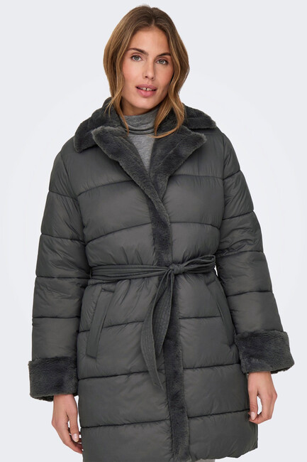 Kadın Cuba Faux Fur Puffer Kaban 15322452 Siyah - Thumbnail