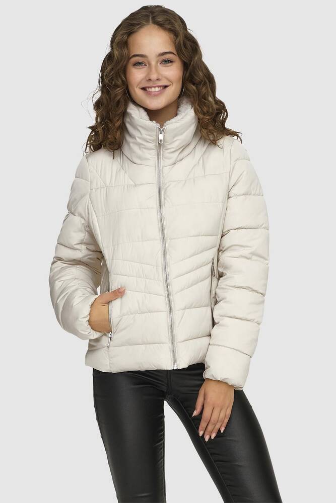 Kadın Helen Short Puffer Ceket 15322008 Ekru 