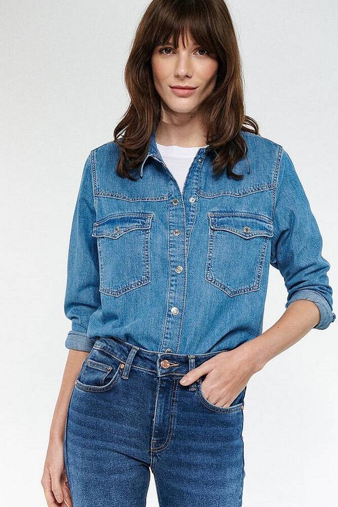 Kadın Jenny Denim Gömlek 122245-32530 Mavi 