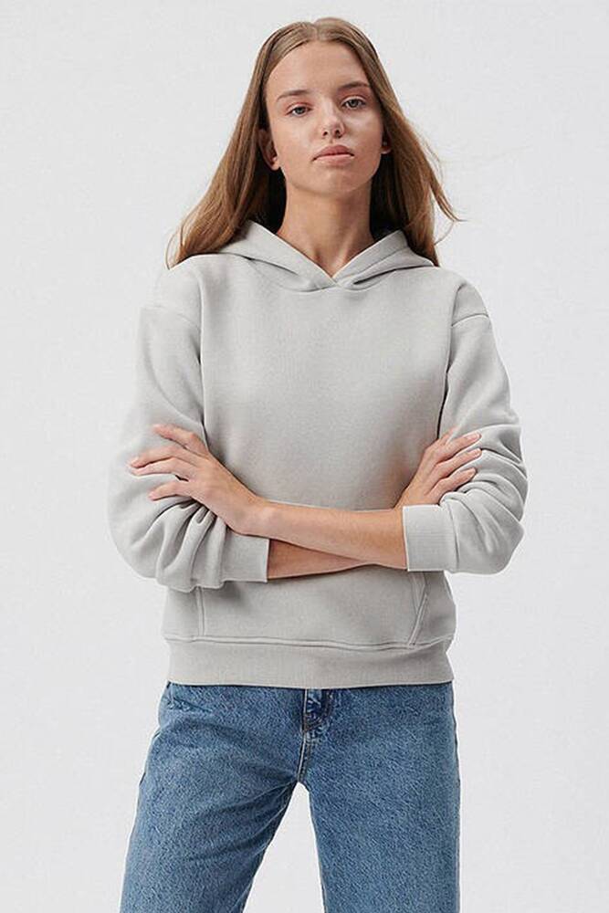 Kadın Kapüşonlu Basic Sweat 167299-70074 Gri 