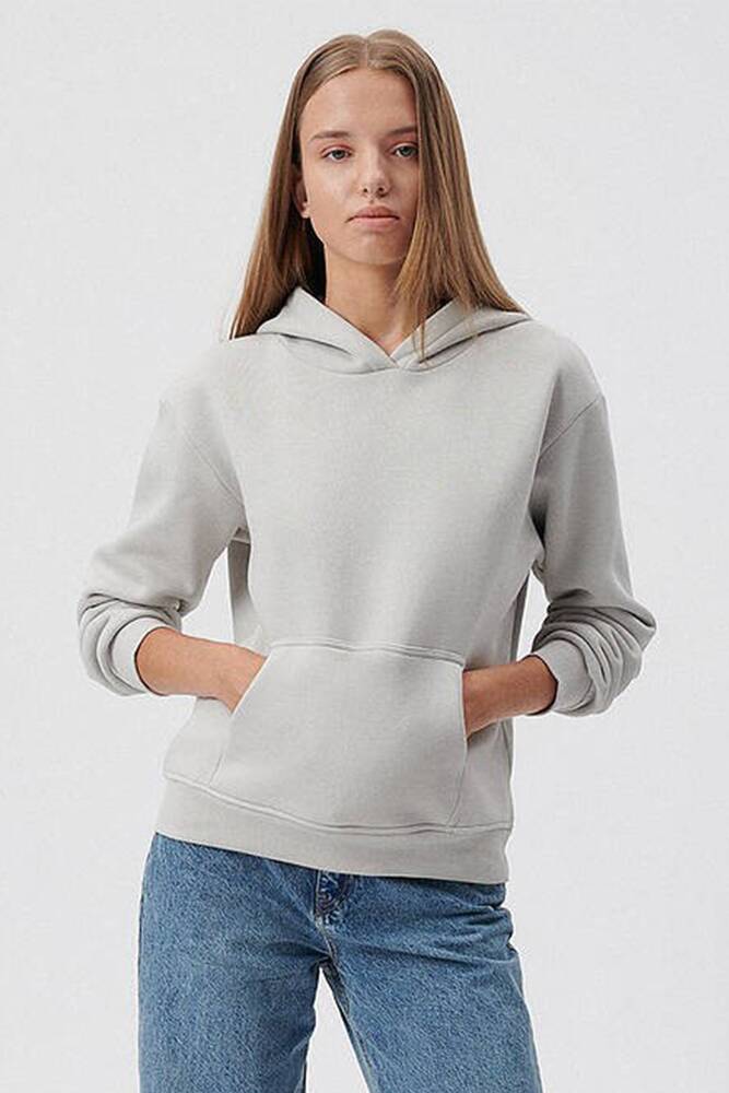 Kadın Kapüşonlu Basic Sweat 167299-70074 Gri 