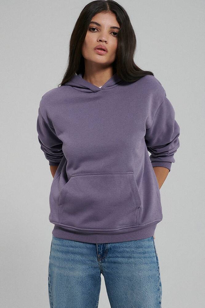 Kadın Kapüşonlu Basic Sweat 167299-70608 Mor 