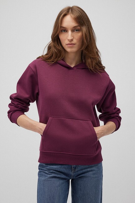 Mavi - Kadın Kapüşonlu Basic Sweat 167299-70670 Bordo 