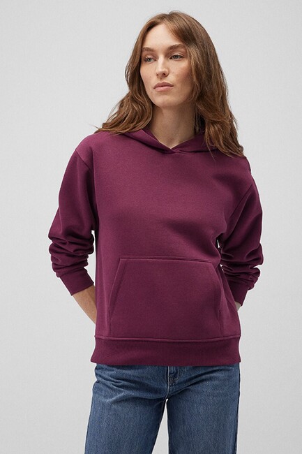 Mavi - Kadın Kapüşonlu Basic Sweat 167299-70670 Bordo (1)