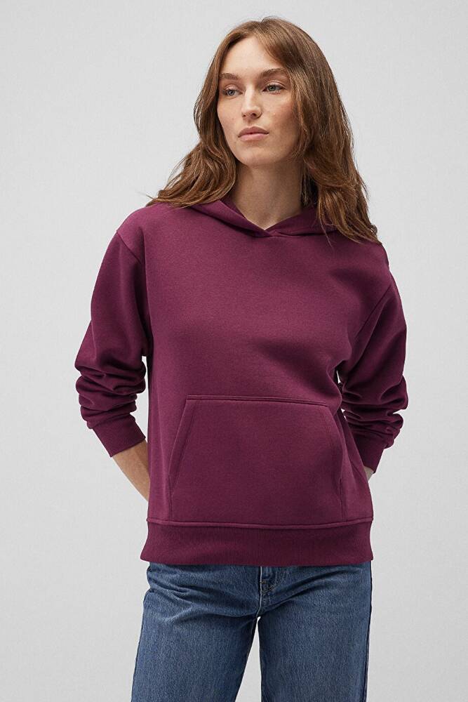 Kadın Kapüşonlu Basic Sweat 167299-70670 Bordo 