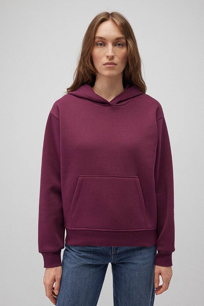 Kadın Kapüşonlu Basic Sweat 167299-70670 Bordo 