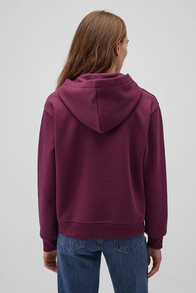 Kadın Kapüşonlu Basic Sweat 167299-70670 Bordo 