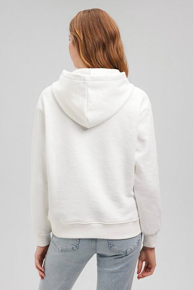 Kadın Kapüşonlu Basic Sweatshirt 167299-70057 Beyaz 