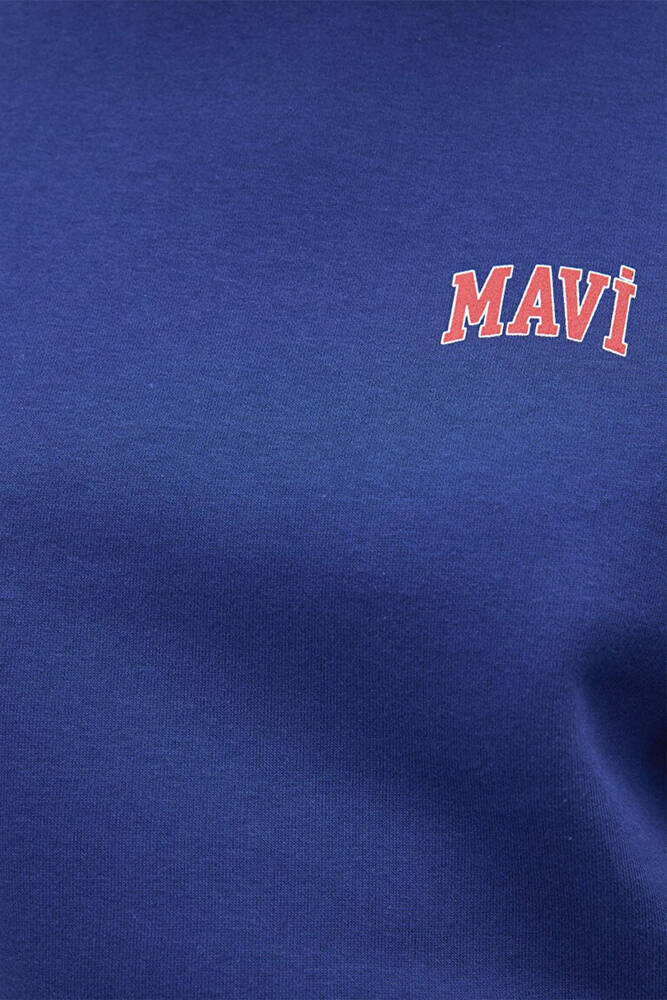 Kadın Logo Baskılı Crop Sweat 1611601-70722 Mavi 