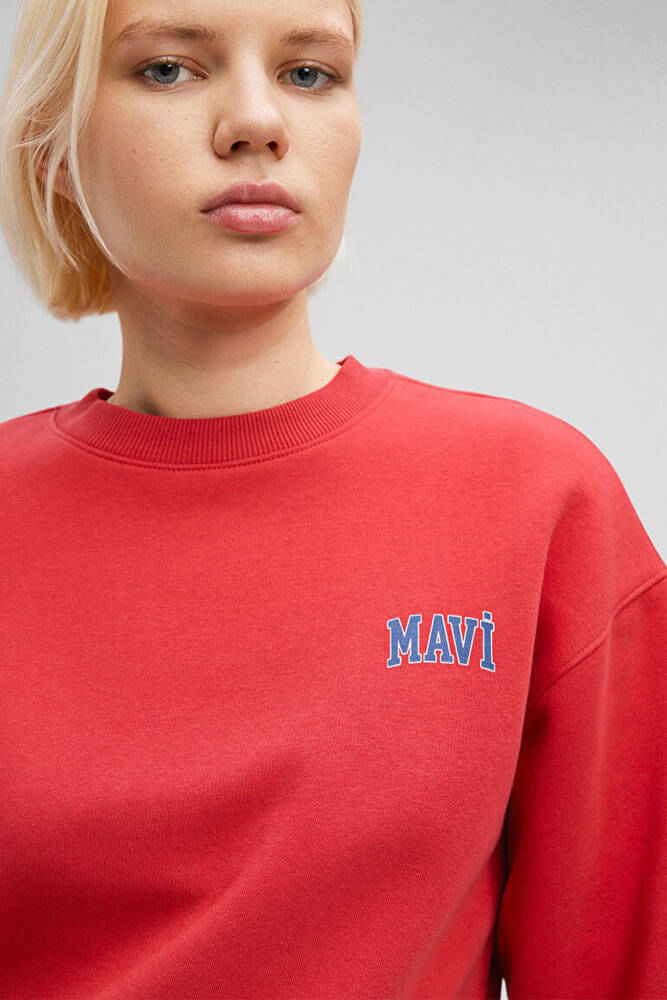 Kadın Logo Baskılı Crop Sweat 1611601-70936 Kırmızı 